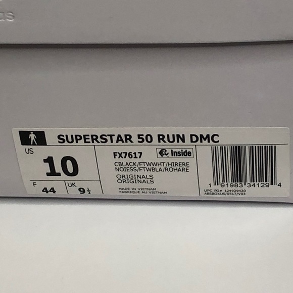 Adidas Superstar 50 Men’s Size10 Run DMC Black & White Sneakers - Picture 10 of 11